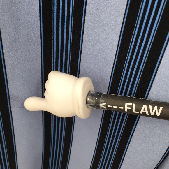 LOFT Ann Taylor Blue Black Striped Wide Leg‎ Pants Womens 12 Flat Front - Picture 8 of 14